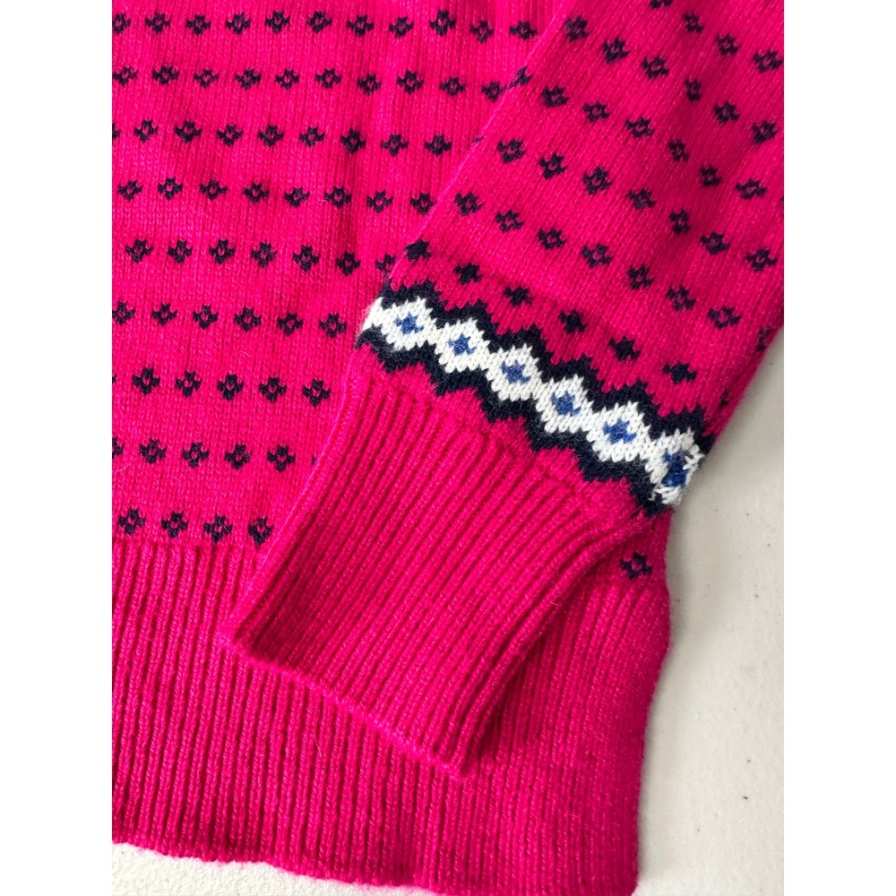 Vineyard Vines Sweater Girls S 7-8 Pink Fair Isle Whale Lambswool Cashmere - Picture 6 of 7